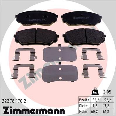 Zimmermann 22378.170.2 - Brake Pad Set, disc brake www.parts5.com