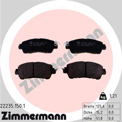 Zimmermann 22235.150.1 - Brake Pad Set, disc brake www.parts5.com