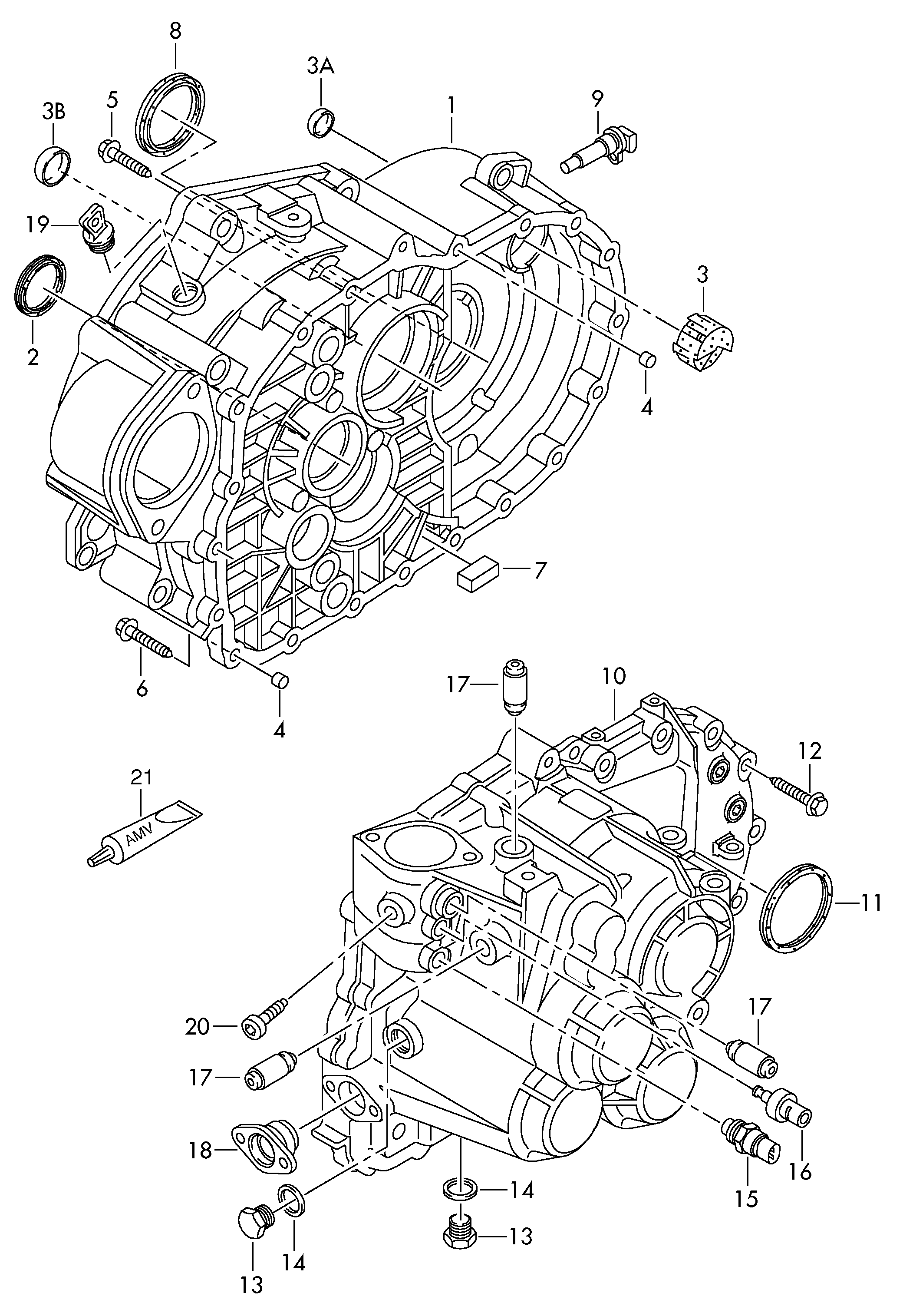 VW 02M 409 189 - Gear housing 6-speed manual transmission: 1 pcs. www.parts5.com