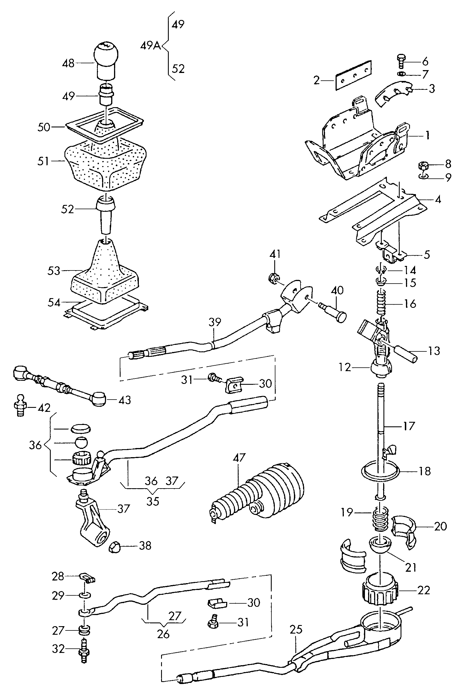 VAG 447 711 279 A - Selector mechanism: 1 pcs. www.parts5.com