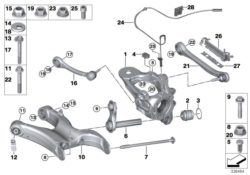 BMW 33 32 6 774 476 - Rear axle support/wheel suspension: 2  pcs. www.parts5.com
