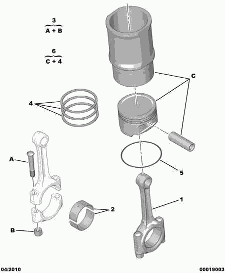 PEUGEOT (DF-PSA) 0112 A5 - Rod jacket piston rings: 01 pcs. www.parts5.com