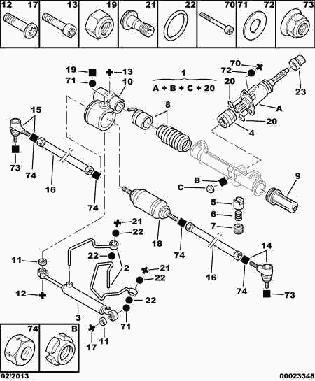 PEUGEOT (DF-PSA) 4059 10 - Steering rack components: 02 pcs. www.parts5.com