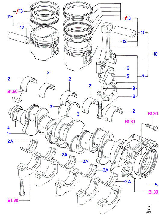 FORD 1 614 995 - Crankshaft/pistons and bearings: 1 pcs. www.parts5.com