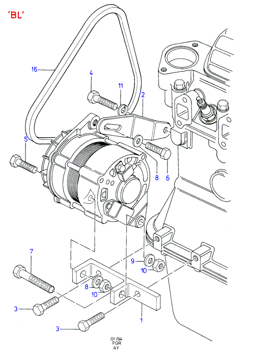 FORD 6196578 - Alternator mountings & drive belts: 1 pcs. www.parts5.com