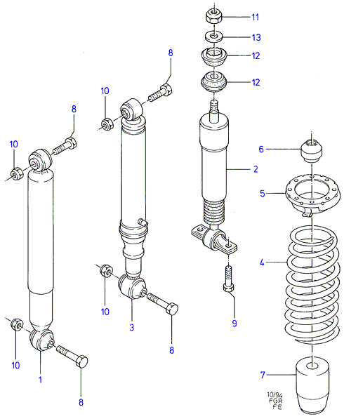 FORD 7264097 - Rear springs and shock absorbers: 2 pcs. www.parts5.com