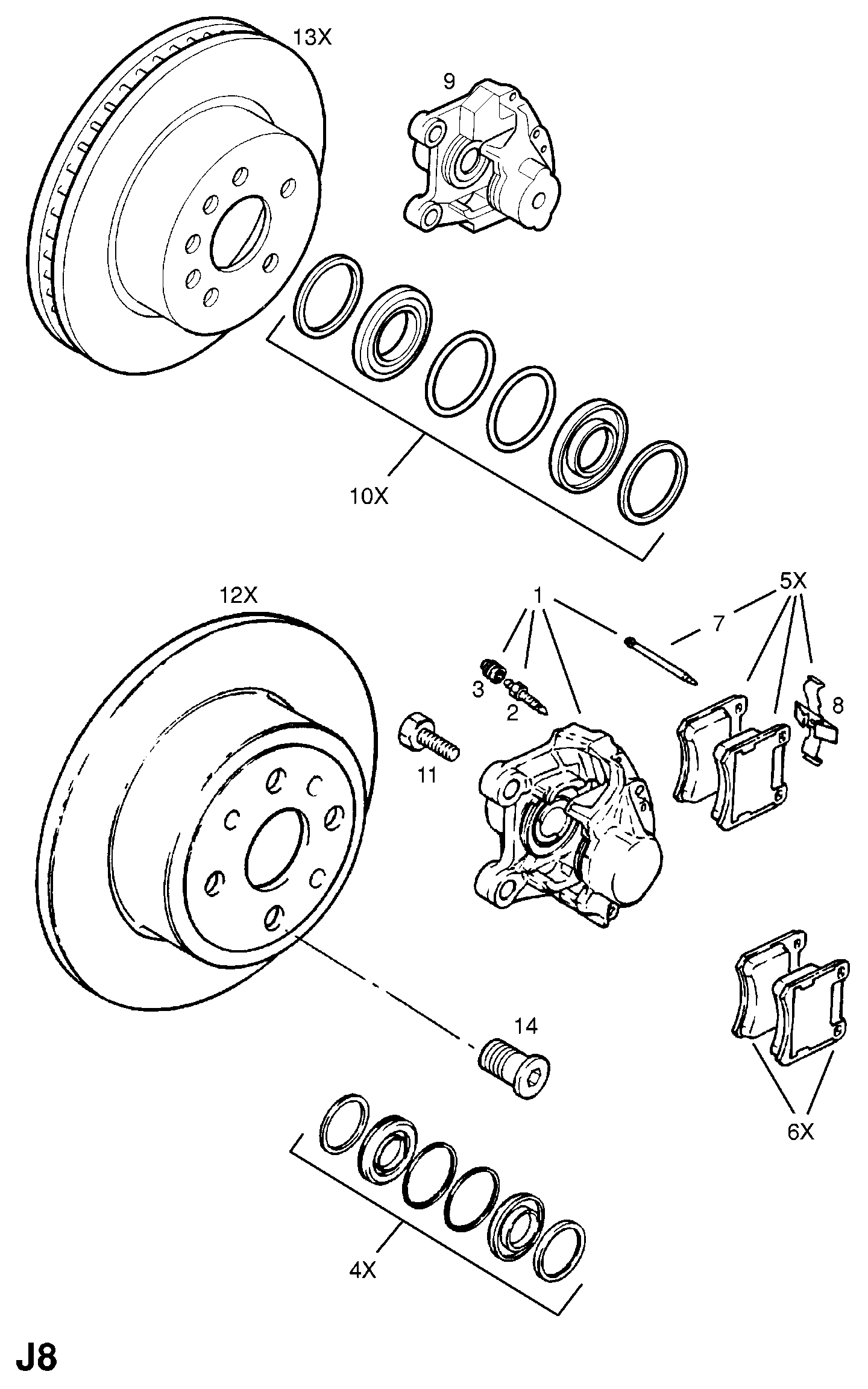 Opel 1605008 - Rear brake disc caliper: 1 pcs. www.parts5.com