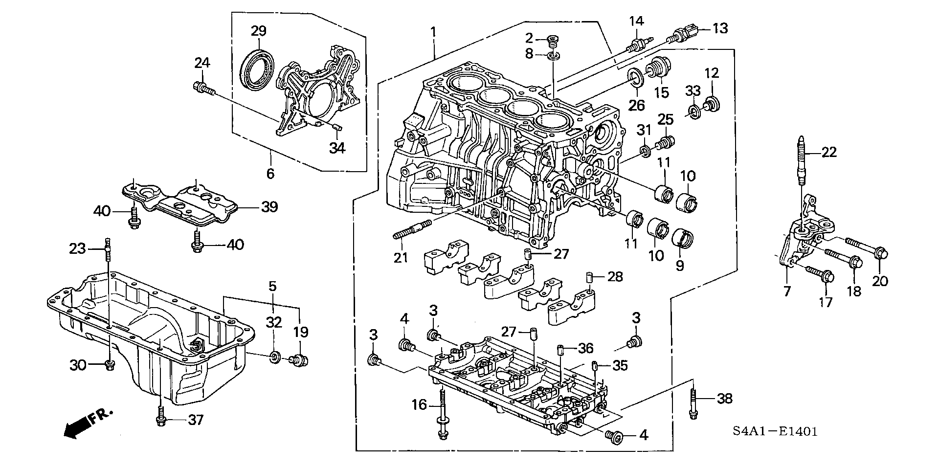 Honda 37240-P2F-A01 - Cylinder block/oil pan (1.8l/2.0l/2.3l): 001 pcs. www.parts5.com