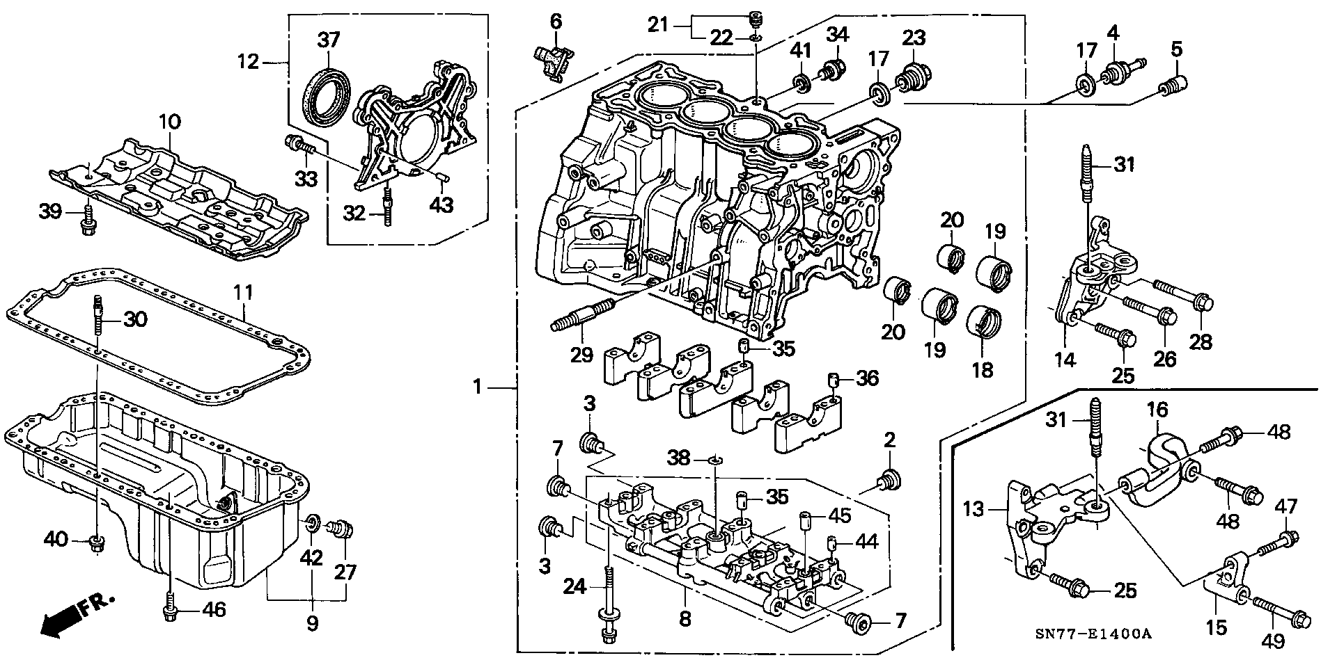 Honda 90009PH1000 - Cylinder block (sohc/sohc vtec): 001 pcs. www.parts5.com
