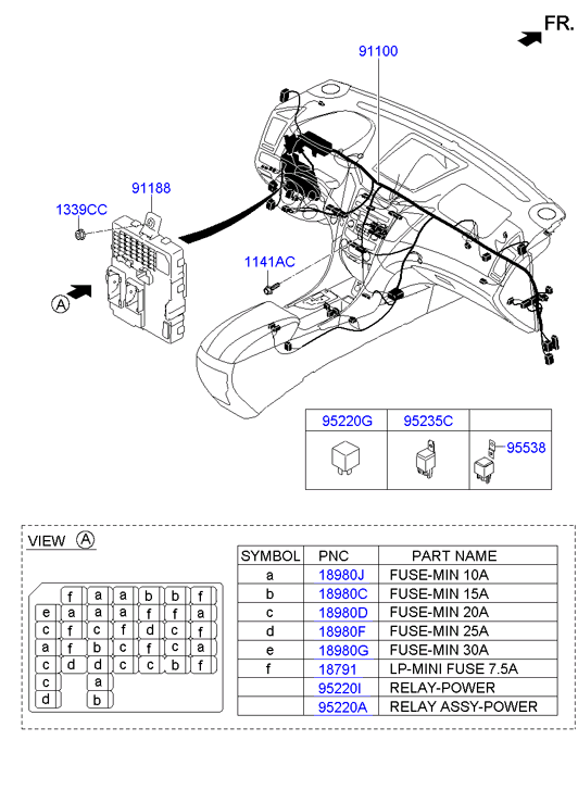 Hyundai 95230-2P020 - Main wiring: 1 pcs. www.parts5.com