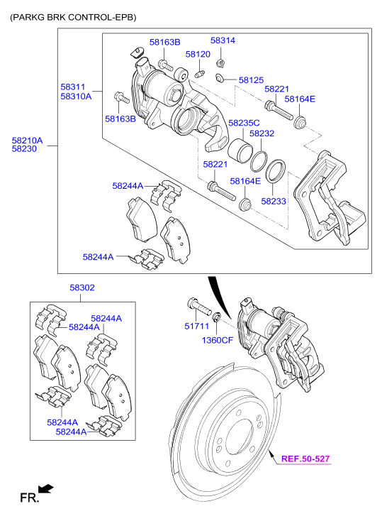 Hyundai 58400-A6300 - Rear wheel brake: 1 pcs. www.parts5.com