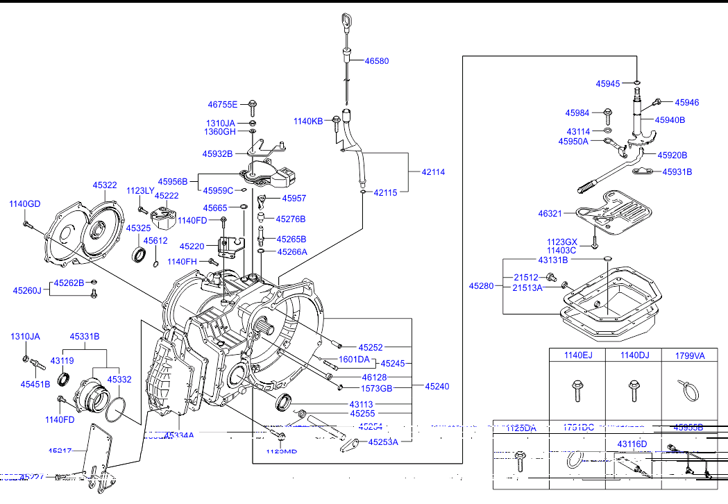 Hyundai 1310110003 - Automatic transmission case: 1 pcs. www.parts5.com