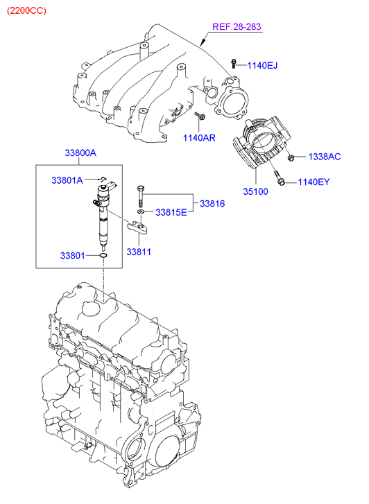 KIA 33818-27000 - Throttle body & injector: 4 pcs. www.parts5.com
