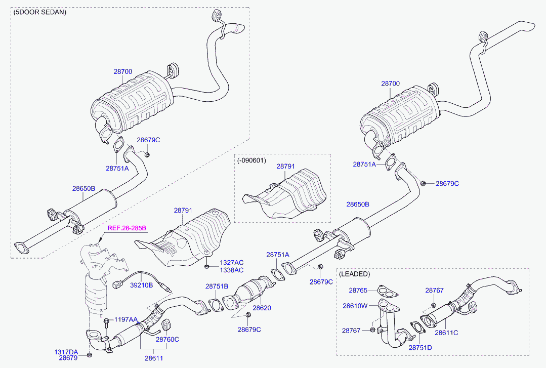 Hyundai 39210-23950 - Muffler & exhaust pipe: 1 pcs. www.parts5.com