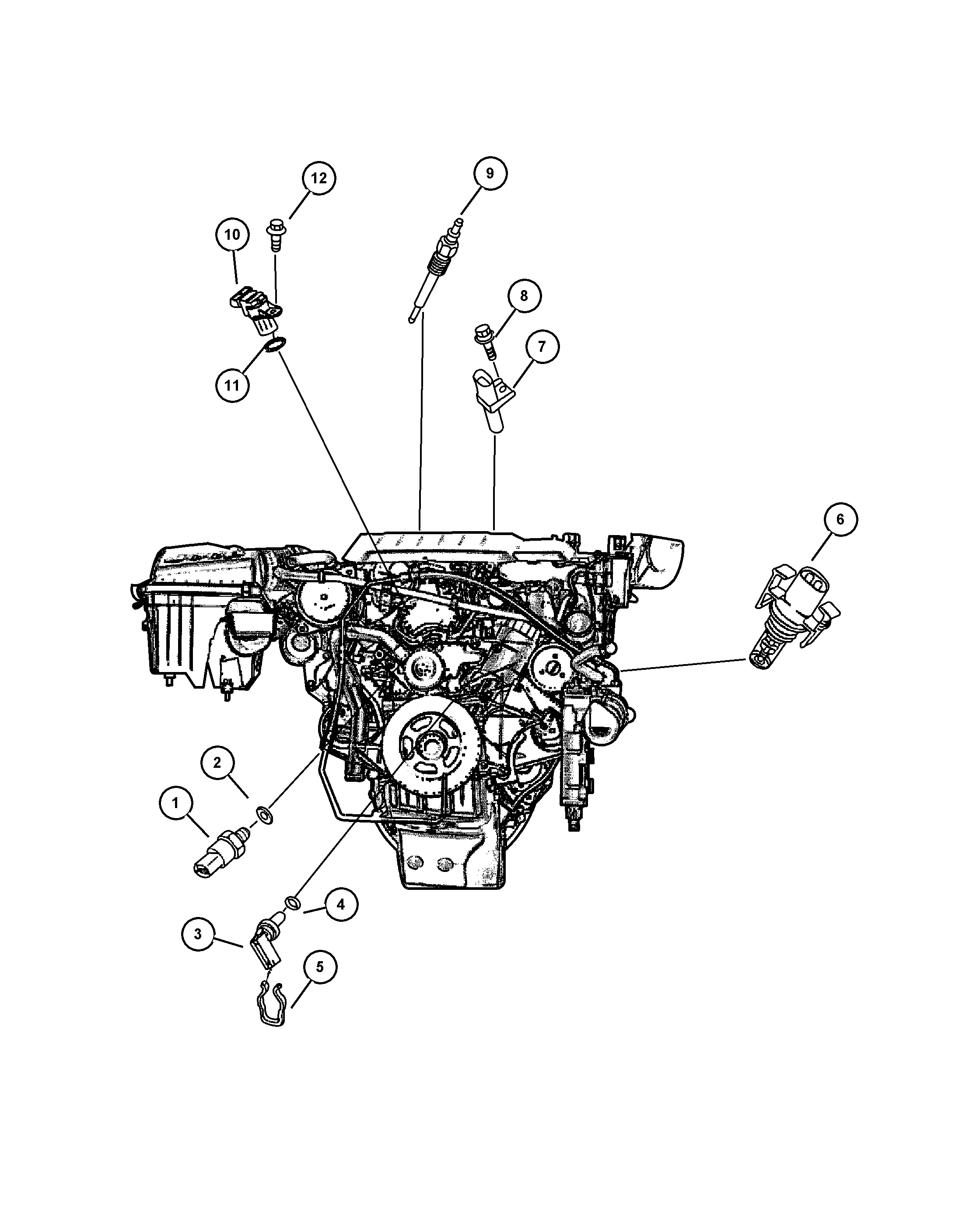 Jeep 5080 346AA - Sensors, 2.7l  diesel engine: 1 pcs. www.parts5.com