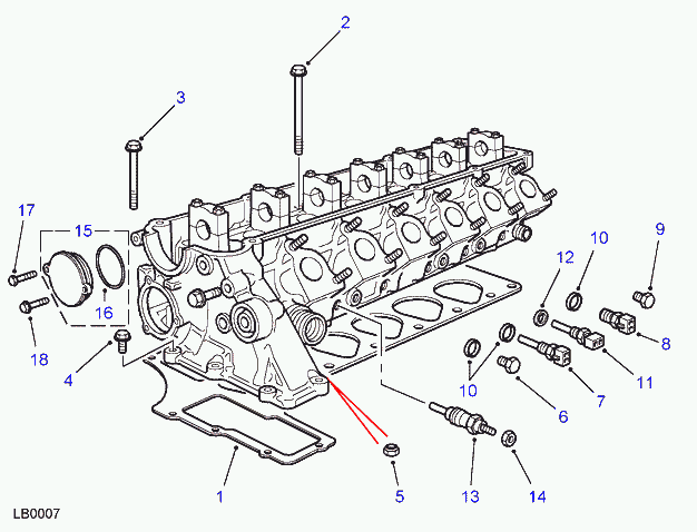 Land Rover STC 3103 - Cylinder head gaskets & sensors, 2.5l 6 cyl bmw diesel: 6 pcs. www.parts5.com