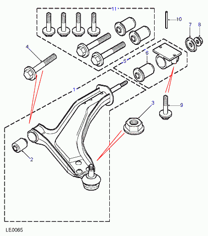 Land Rover RBJ 102920* - Radius arms & links: 1 pcs. www.parts5.com