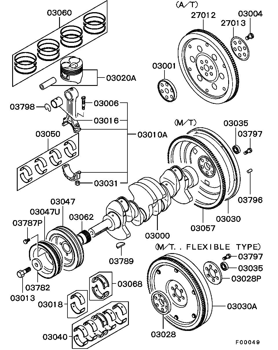 Mitsubishi MD062109 - Engine - piston & crankshaft: 01 pcs. www.parts5.com