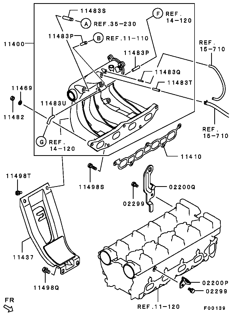 Mitsubishi MF430005 - Intake & exhaust - inlet manifold: 03 pcs. www.parts5.com