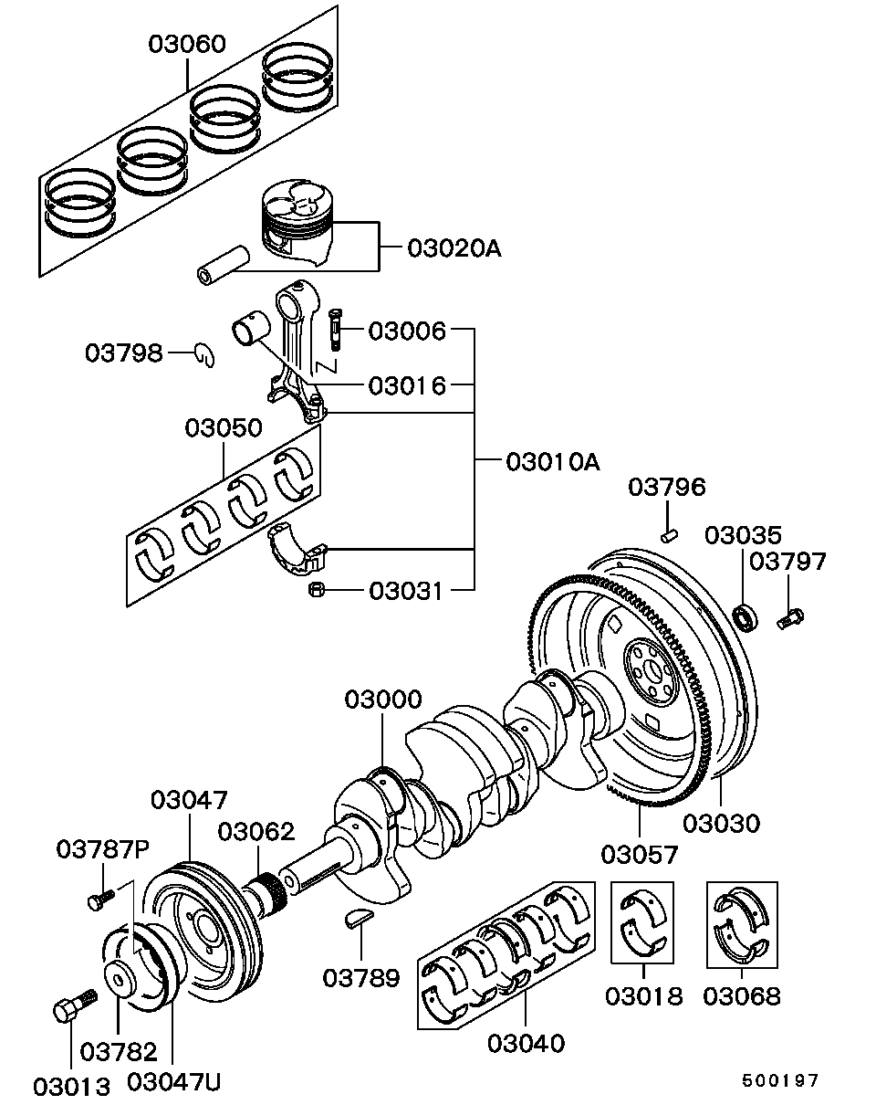 Mitsubishi MD335444 - Engine - piston & crankshaft: 01 pcs. www.parts5.com