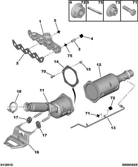 Talbot 1731 Z2 - Front catalytic exhaust manifold: 01 pcs. www.parts5.com