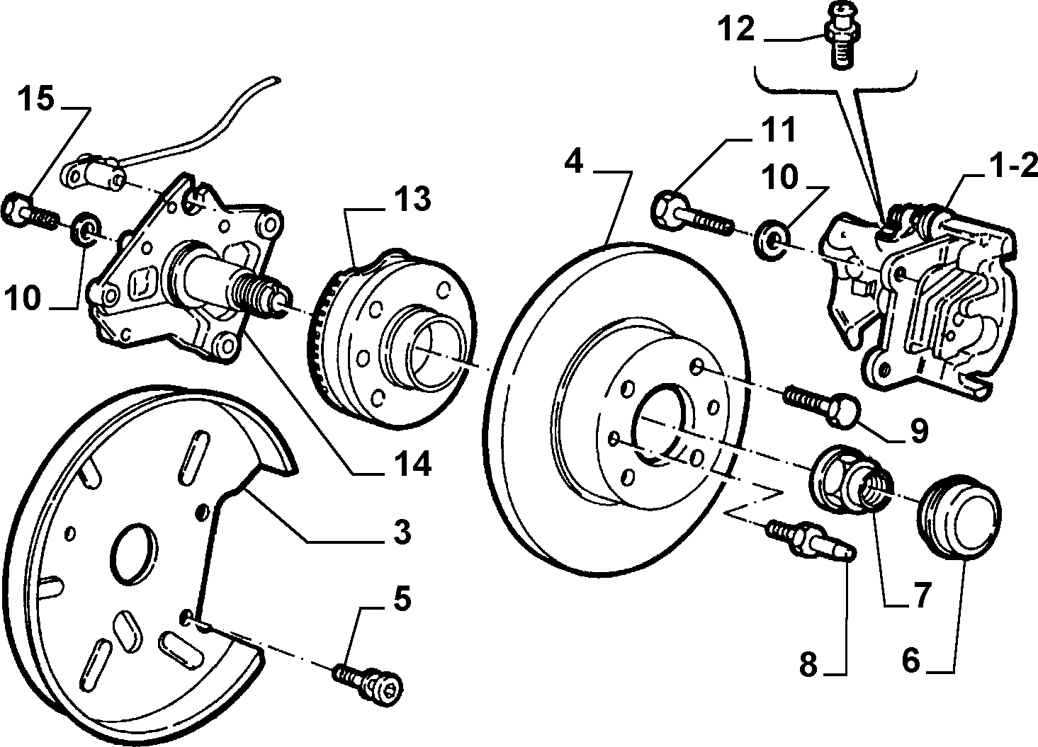Alfa Romeo 71739572 - Rear wheel brakes (var.: 1/rev.: 0): 02 pcs. www.parts5.com
