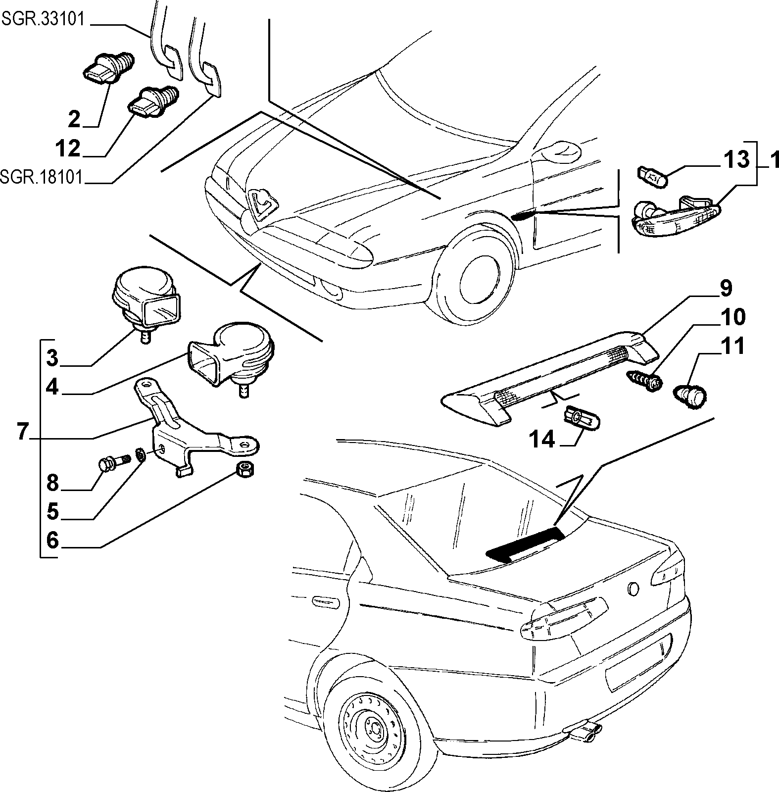 Lancia 7627639 - Signalling devices (var.: 2/rev.: 0): 01 pcs. www.parts5.com