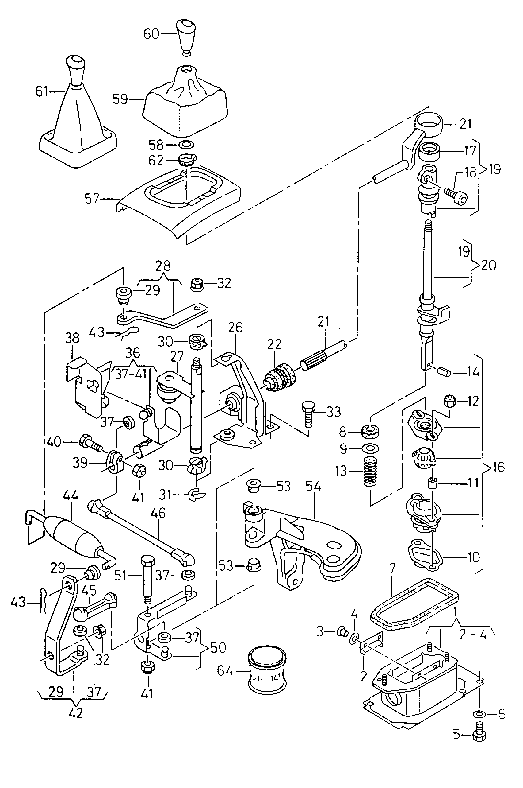 VAG 1H0 711 595 - Selector mechanism: 1 pcs. www.parts5.com