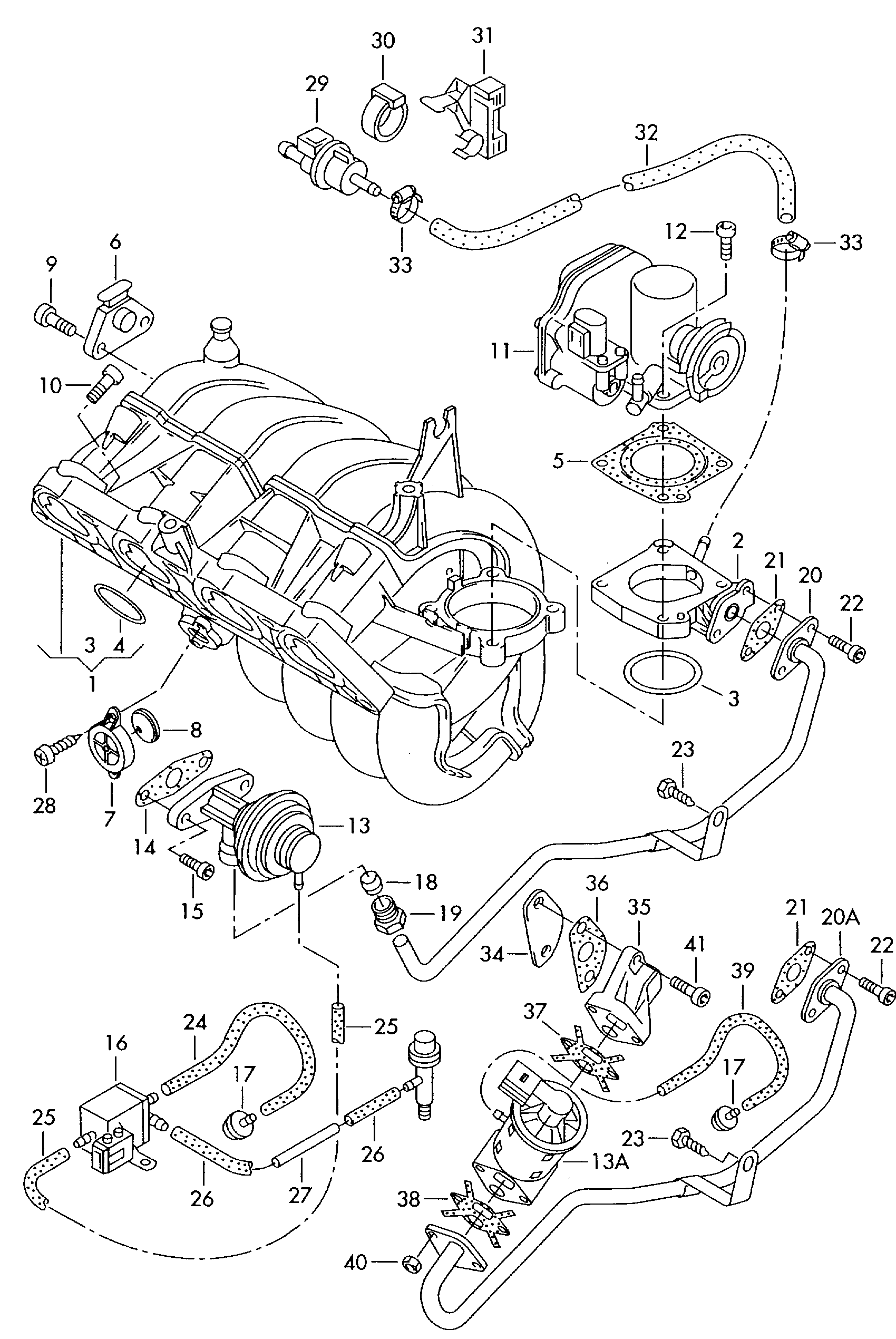 VW 030131547B - Intake system vacuum system throttle valve control element: 1 pcs. www.parts5.com