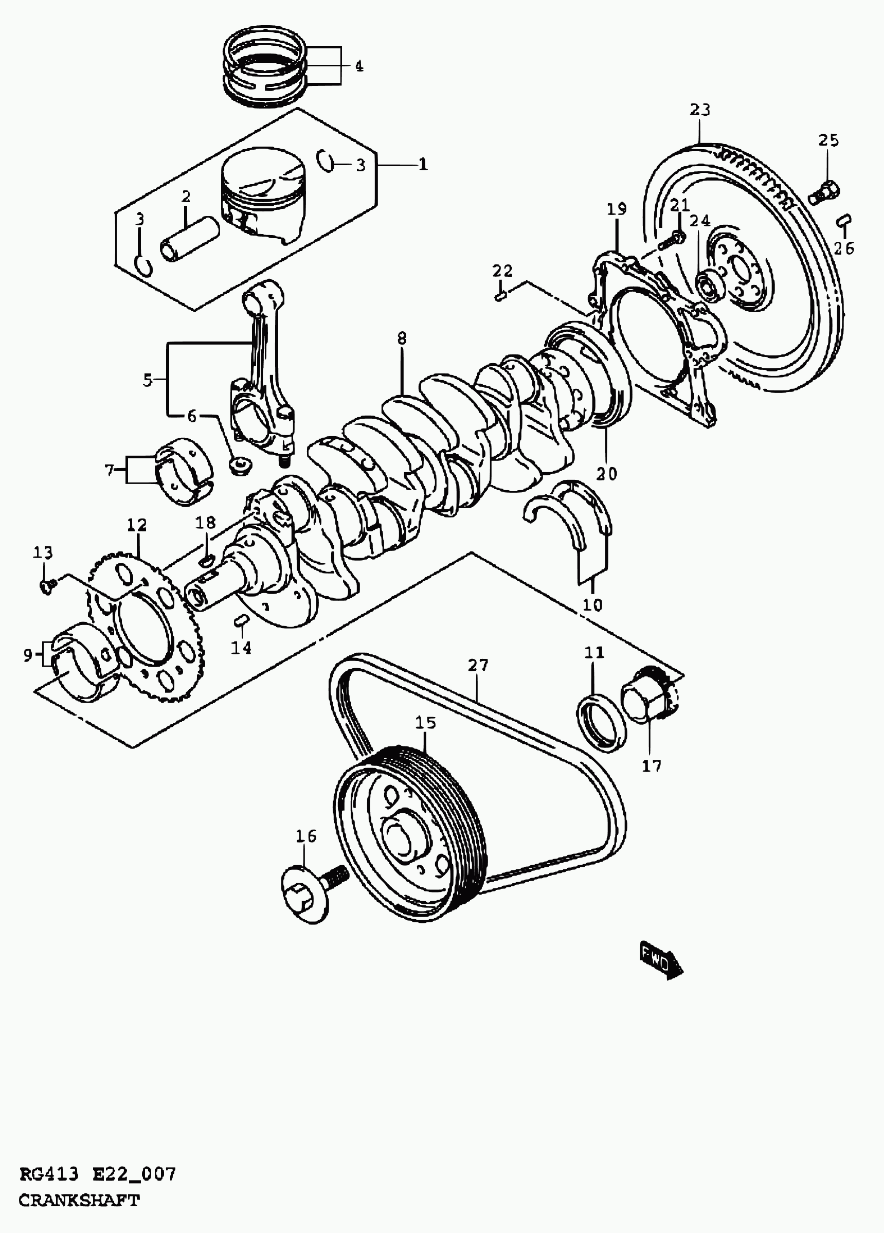 Suzuki 12623-71C00 - 7 - crankshaft: 1 pcs. www.parts5.com