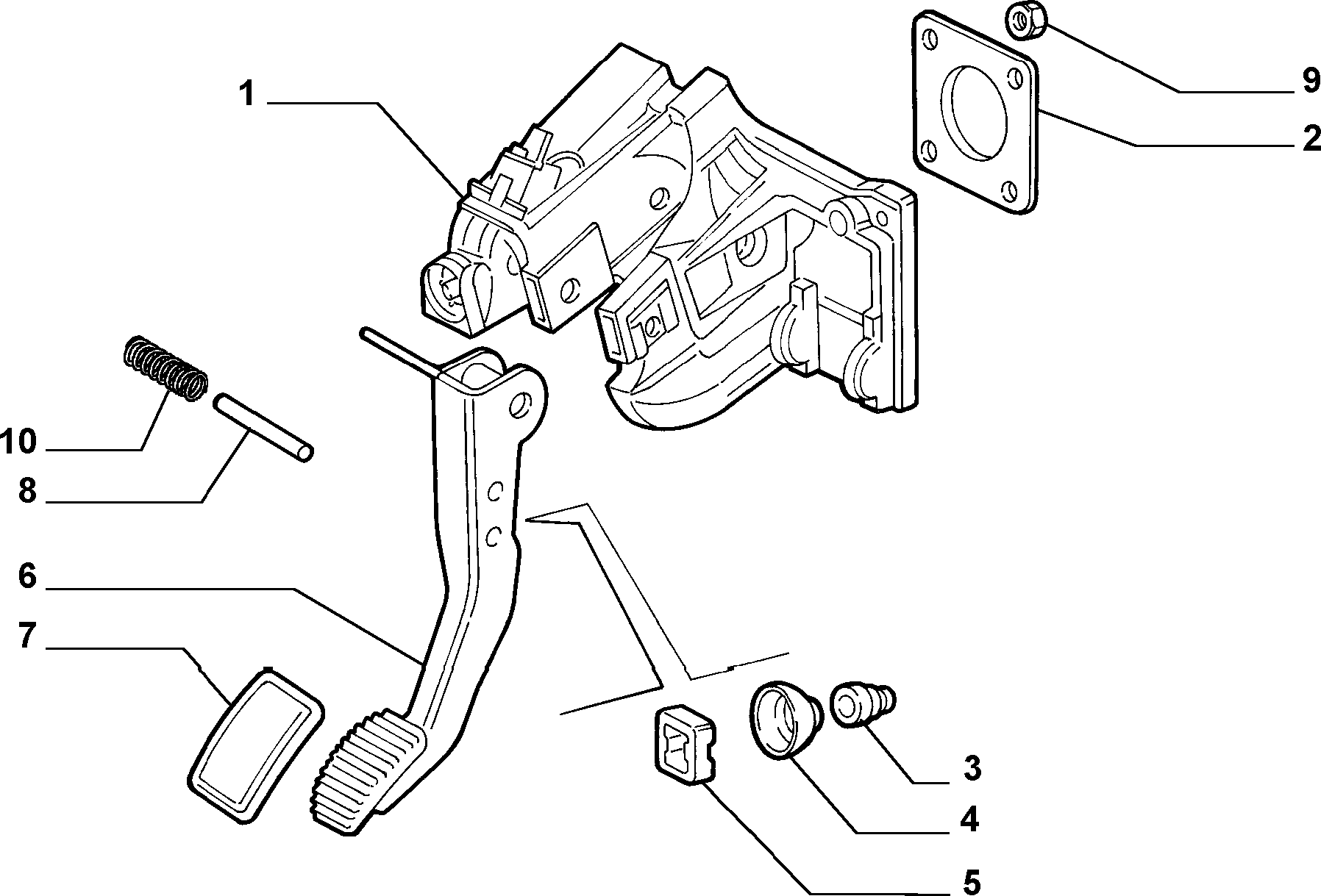 Lancia 51778057 - Brake pedal control (var.: 1/rev.: 0): 01 pcs. www.parts5.com