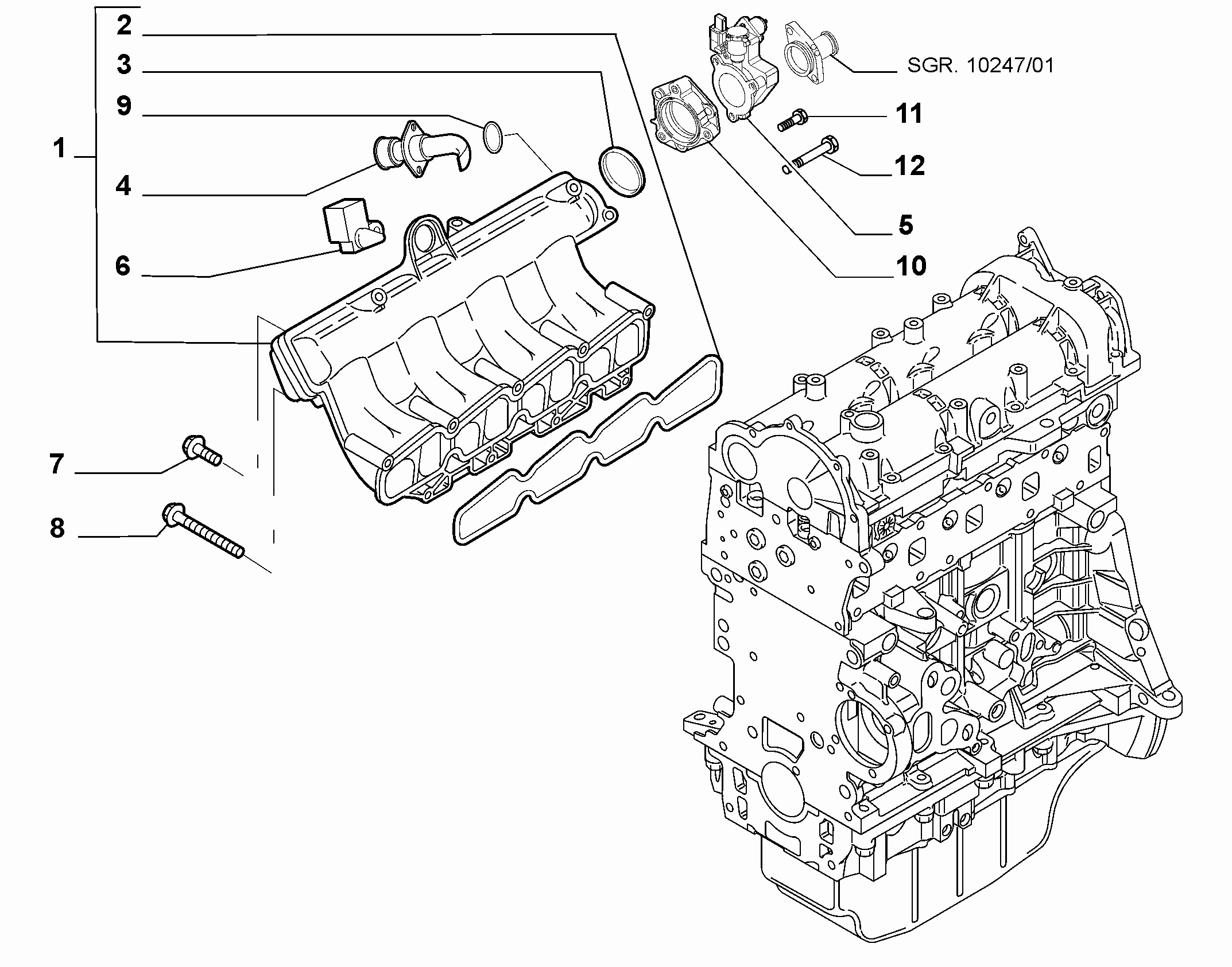 Lancia 55219298 - Intake manifold (var.: 1/rev.: 0): 1 pcs. www.parts5.com