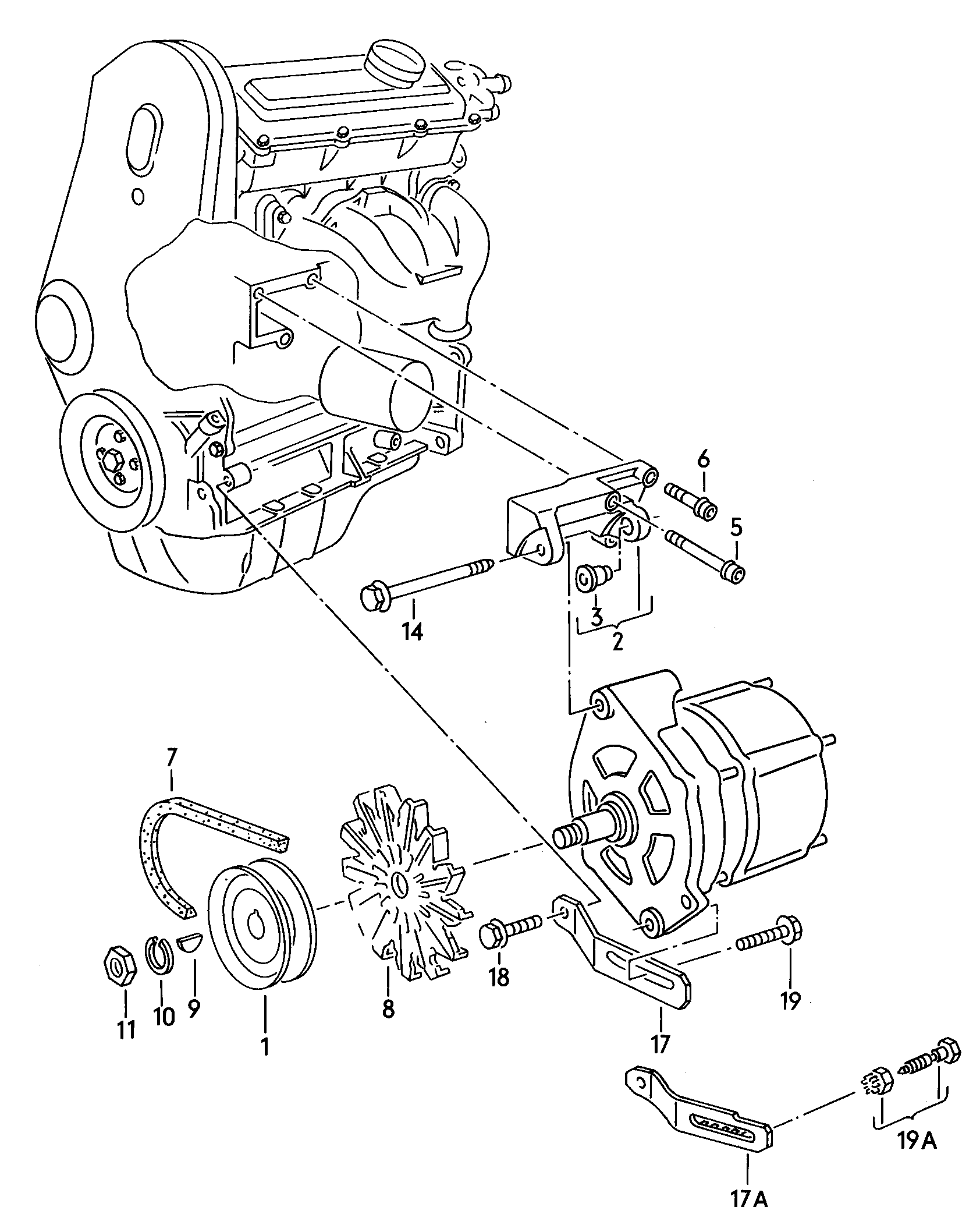 AUDI 052 903 137 F - Connecting and mounting parts for alternator: 1 pcs. www.parts5.com